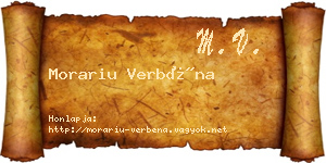 Morariu Verbéna névjegykártya